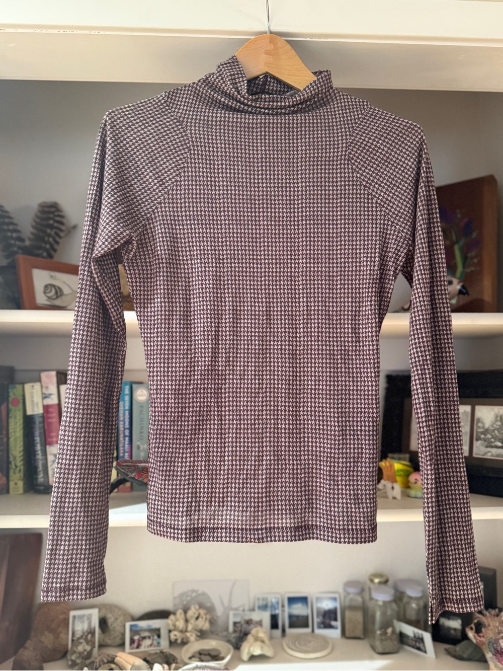 RAG & BONE // Shaw Geo Print Paneled Funnel Neck Top In Houndstooth - Medium - Picture 2 of 6